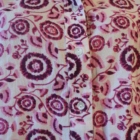Womens Pomegranate White, Purple Design Button Down Shirt L - Picture 4 of 7